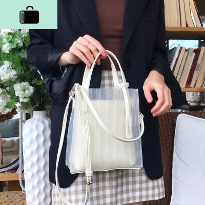高级感包包洋气女包2019新款潮韩版百搭斜挎包果冻条纹单肩手提包NEW LAKE