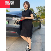 YIBUSHENG高级感休闲polo领短袖连衣裙2024季新款气质宽松显瘦设计感裙子