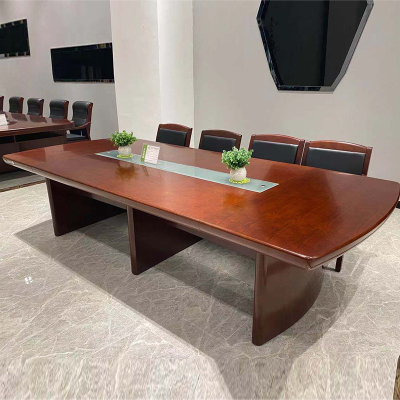 尔迈 会议室会议桌油漆贴实木皮大型会议桌洽谈桌 4.2米