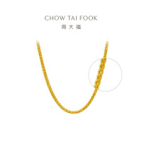 周大福简约中版肖邦链百搭日常款素链足金黄金项链女计价EOF1604