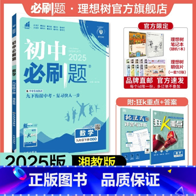 数学 XJ 九年级下 [正版]理想树2025版初中必刷题九年级下册数学湘教版XJ初三必刷题同步练习中考复习资料模拟题辅导