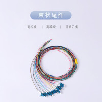 仟炬QJWQ-M3BLC12UCVL-01GN5束状尾纤LC/U多模OM3束状12芯光纤尾纤,LSZH,1.5米