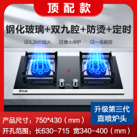 志高天然气灶具嵌入式气煤气灶家用双灶顶配加大厚玻璃双九腔 天然气