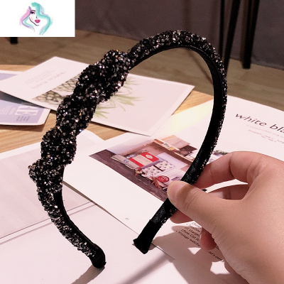 仙女系水钻编织发箍新款甜美简约头箍韩版手工制作细边发卡外带女你那么美黄色发夹