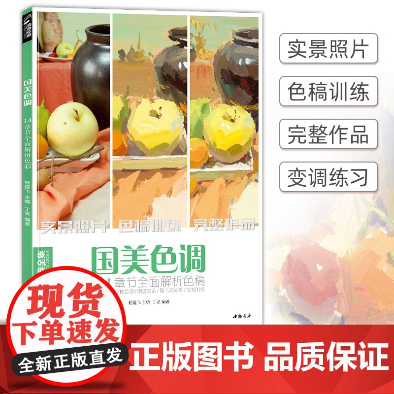 国美色调色彩静物色稿训练临摹书水粉写生对画照片花质感零基础sh