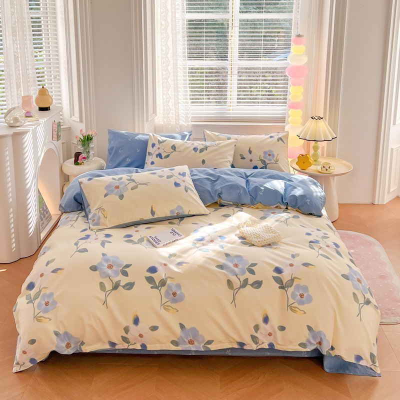 雅鹿全棉喷气印花四件套精梳全棉套件