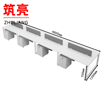 筑亮 职员桌 八人+8柜 组