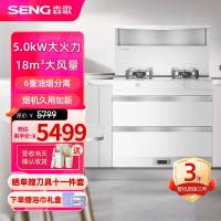 森歌(SENG)集成灶L1 消毒柜款外观美 大容量 一体式吸烟机燃气灶具 家用抽油烟机燃气灶套装 天然气白色款