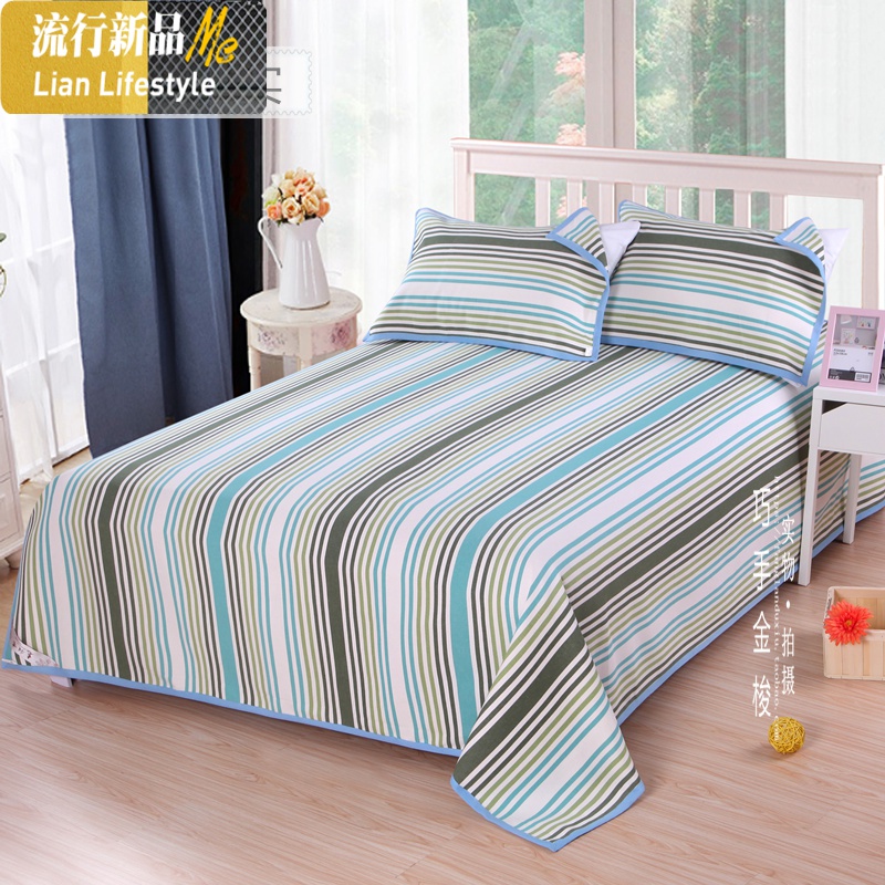 夏季棉老粗布床单单件 加厚老粗布凉席折叠空调席单双人1.5m1.8 三维工匠