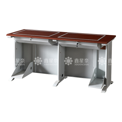 鑫星奈XXN4012423 隐藏式翻转电脑桌培训桌教室机房多媒体学习桌办公桌C款双人位