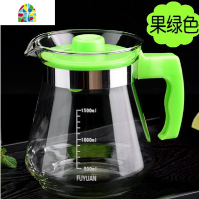 夏季凉水壶 防爆家用玻璃水壶 耐热欧式大容量可高温热水壶果汁壶 FENGHOU 1.5升鲜红色