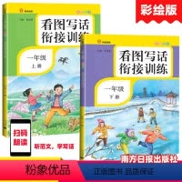 [正版]看图说话一年级上下册人教版带注音看图说话写话入门天天练看图写话衔接训练一年级小学语文课堂同步训练习题南方日报出