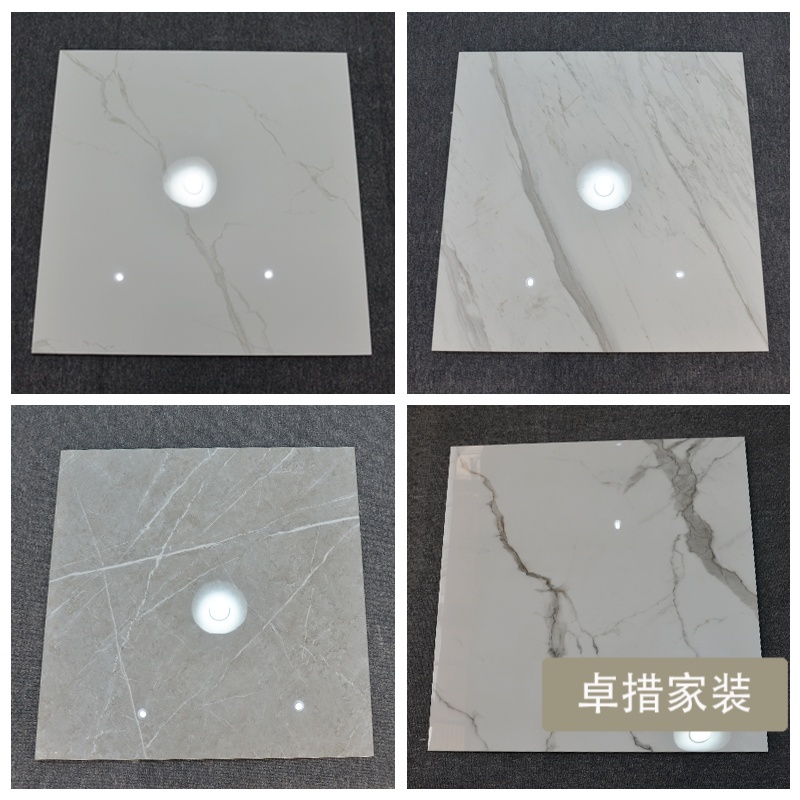 雅士白金刚石800x800地板砖客厅房间耐磨灰色大理石纹爵士白瓷砖壹德