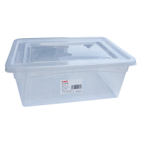 炯毅 保鲜盒塑料透明收纳盒厨房酒店保鲜盒 标签保鲜盒标识盒 塑料方盒 18L 个