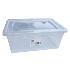 炯毅 保鲜盒塑料透明收纳盒厨房酒店保鲜盒 标签保鲜盒标识盒 塑料方盒 18L 个