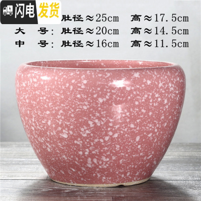 三维工匠陶瓷花盆特大号创意北欧风简约室内透气绿萝多肉植物花盆 苹果[粉白点]送塑料托 中号(肚径16)花盆容器