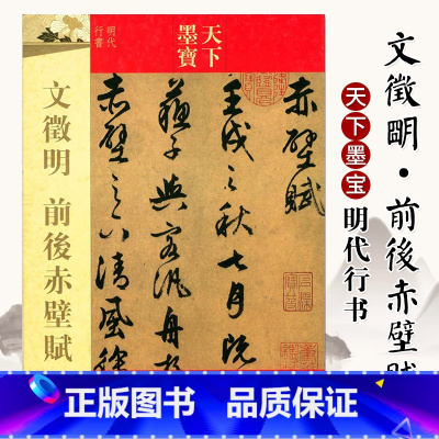 [正版]0减40文徵明行书前后赤壁赋 天下墨宝附繁体旁注 文征明行书行草毛笔字帖毛笔字帖软笔书法临摹练字帖