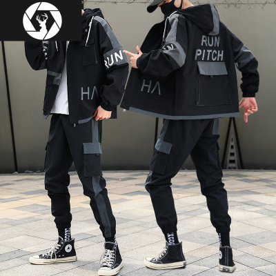 HongZun卫衣套装男一套搭配帅气潮牌运动休闲潮流外套2020秋冬季新款衣服其他套装