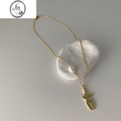 JiMi美式复古博主同款项链ins小众设计珍珠金属叠戴锁骨链辣妹配饰潮