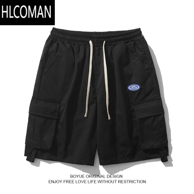 HLCOMANBOYUE帛跃日系休闲多口袋工装短裤男青少年纯色阔腿裤学院风日系