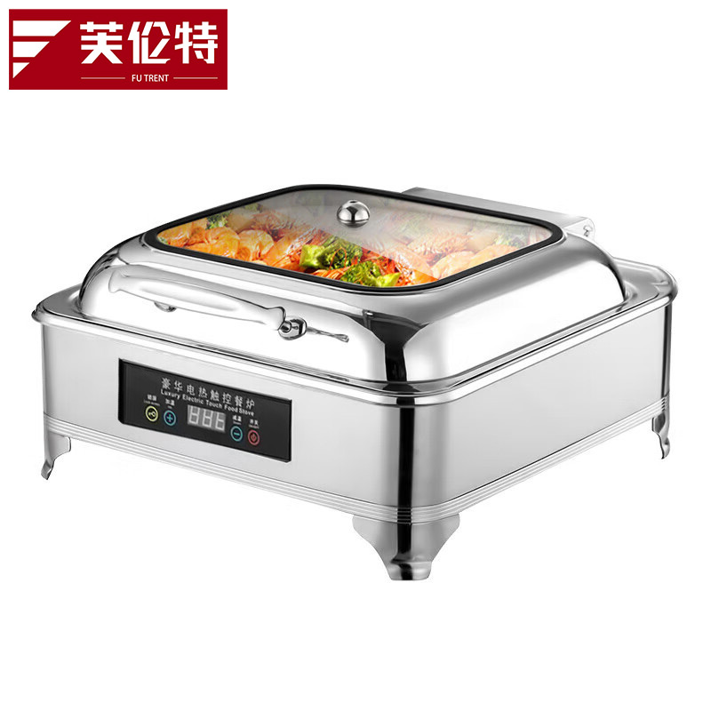 芙伦特 厨房保温售饭机数显温控圆形液压餐炉不锈钢透视窗口保温餐炉FLT-GT-BSWBFLZ-6