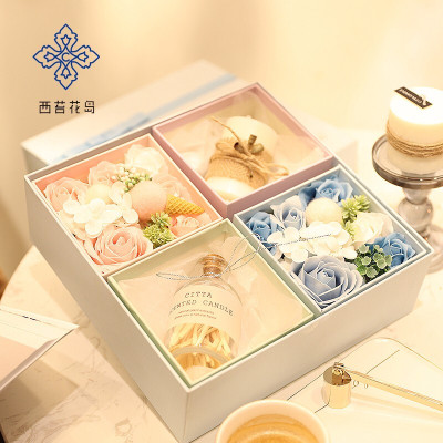 林檎感恩节老师送妈妈生日女生送女友女朋友实用抖音香皂玫瑰花礼盒套装情人节送老婆情侣纪念日送女朋友老婆生日礼物送女朋友老婆