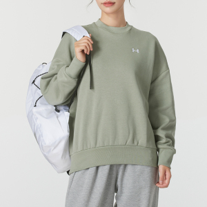 安德玛UA卫衣女子新款加绒保暖健身运动上衣套头衫1387235-001 ZP