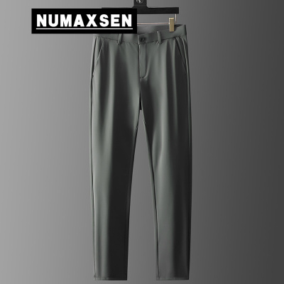 纽曼森（Numaxsen）西裤男夏季新款冰丝垂感裤弹力高端免烫休闲裤薄裤子丝滑直筒长裤