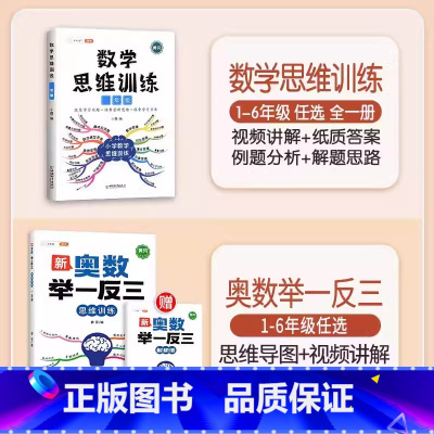 数学思维+新奥数举一反三 一年级下 [正版]数学思维训练一年级上册下册小学奥数举一反三应用题专项训练人教版强化练习拓展题