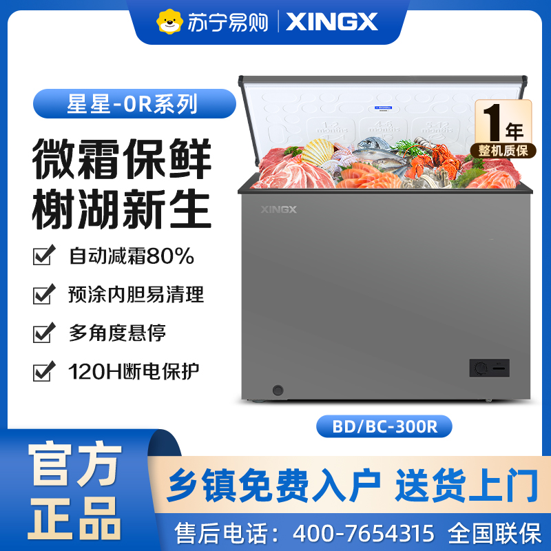 星星(XINGX)300升家用商用减霜净味冰柜 冷藏冷冻转换冷柜 节能顶开冰箱 BD/BC-300R