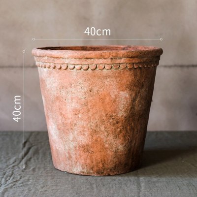 家柏饰(CORATED)复古红陶色大型水泥装饰花器花盆可种树土培欧式园艺 特大号(底部已打孔) 大