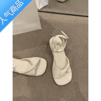 SUNTEK百搭不累脚凉鞋女鞋子2023年春夏新款粗跟露趾小众配裙子罗马鞋