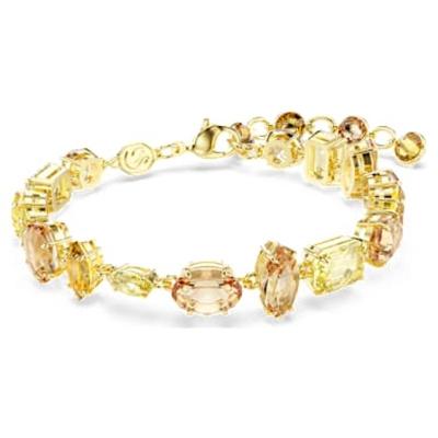 Swarovski女款多彩水晶金 tone 手链可调节时尚百搭配饰