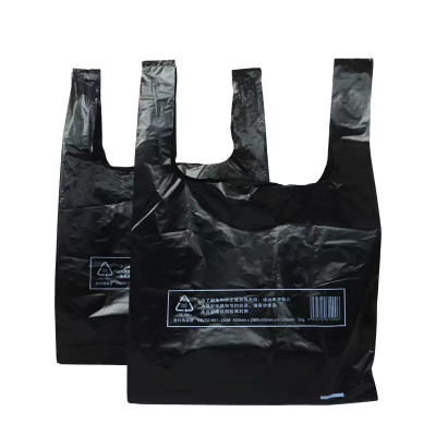 黑色背心袋垃圾袋30*48加厚5丝 100只*2卷装