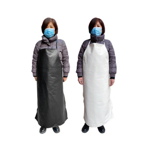 邦能之星皮革围裙防水防油耐油厨房黑色白色劳保围裙N3121105