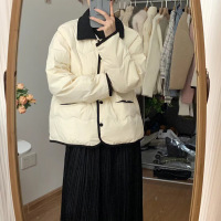 冬季灯芯绒翻领棉衣女短款韩版小香风棉袄羽绒棉服宽松小棉袄外套