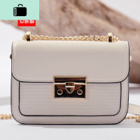 小方包女2020春新款韩版经典简约单肩斜挎包NEW LAKE 米白女士单肩包