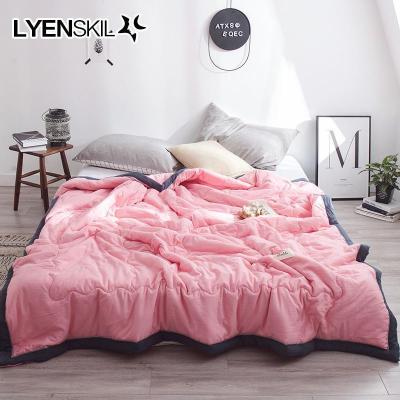 美帮汇夏季水洗棉空调被春秋被夏凉被芯单人学生宿舍双人色薄被子夏被