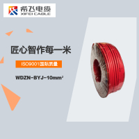 希飞牌 电线电缆 WDZN-BYJ-10mm² 低烟无卤阻燃耐火单芯单股铜芯线 100米/卷