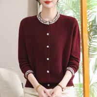 新款妈妈中老年女装针织衫40-60岁洋气毛衣开衫气质长袖衣服50岁