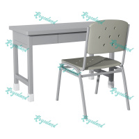 洛诗莲 制式营具办公桌营房钢制学习桌 制式三抽桌椅组合(一桌一椅)