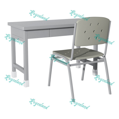 洛诗莲 制式营具办公桌营房钢制学习桌 制式三抽桌椅组合(一桌一椅)