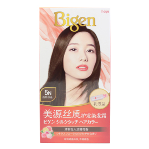 美源(MEIYUAN)丝质护发染发霜 5N自然棕色(日本美源染发剂 健康遮盖白发染发膏)