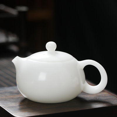 MULTIPOTENT非遗大师陈忠恩手作冰种羊脂玉泡茶壶白瓷西施壶单壶