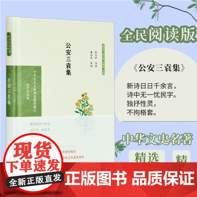 公安三袁集 (中华文史名著精选精译精注) 32开精装 明代后期公安派作家袁宗道袁宏道袁中道 注释翻译导读 凤凰出版社店