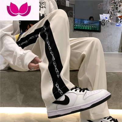 七斓休闲裤男潮牌春季宽松百搭直筒裤港风韩版潮流高街痞帅拖地长裤子