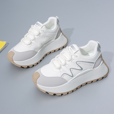 ins韩版新款老爹鞋女2025春季学生跑步运动厚底增高休闲街拍