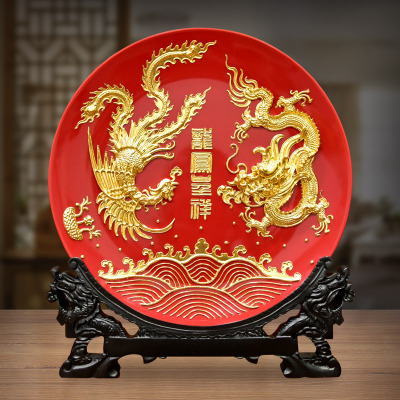 龙凤呈祥漆线雕客厅摆件实用结婚礼物送朋友闺蜜新婚礼品装饰