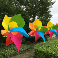 林檎风车串户外幼儿园景区悬挂装饰婚庆楼盘商场公园节日布景装饰品悬挂串绳景区送女朋友老婆生日礼物送女朋友老婆情人节七夕生日