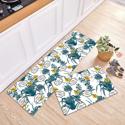 北欧厨房地垫防水防油地毯可擦洗家用免洗餐厅防滑长条长方形垫子